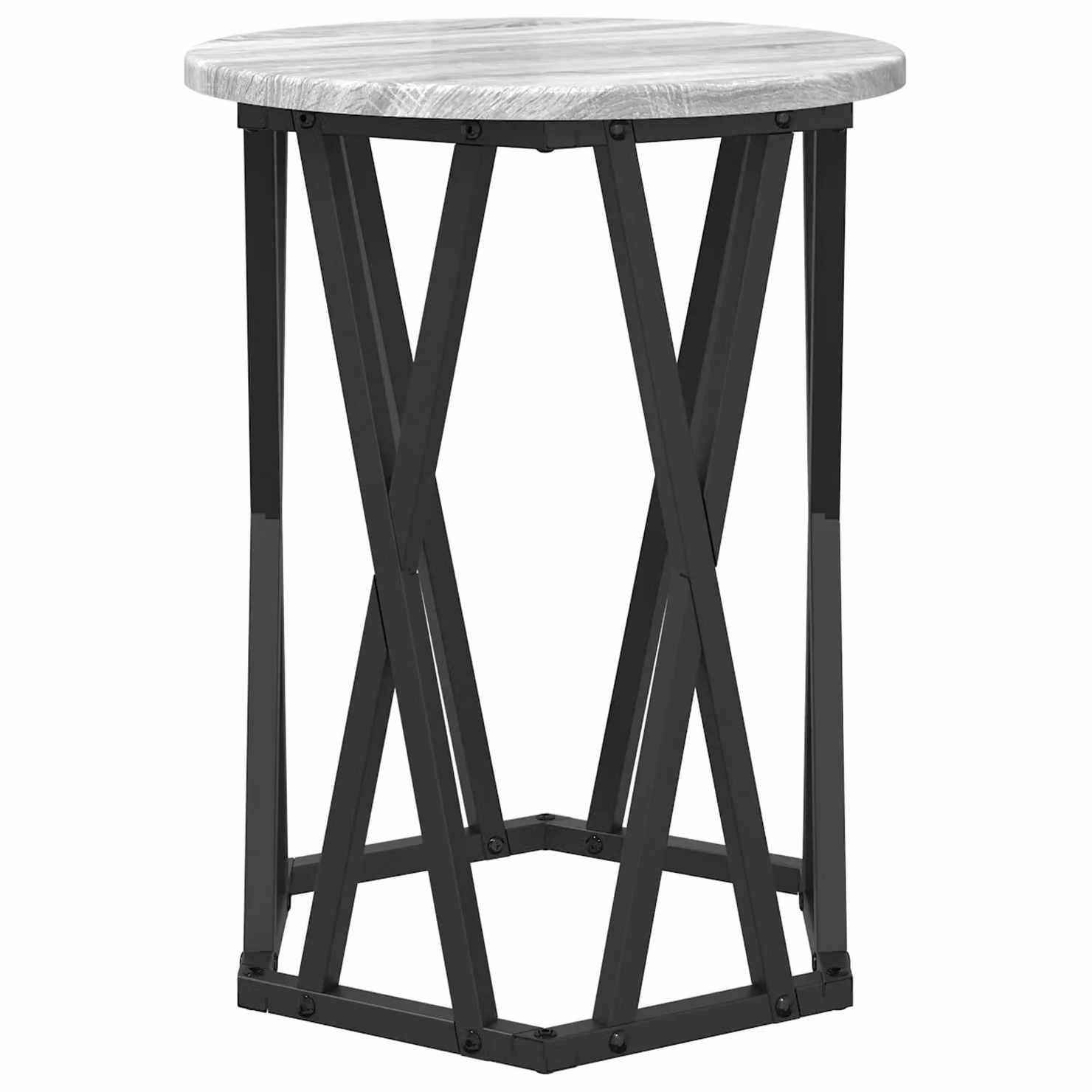 Berkfield Home Set of 2 Round Nested Side Tables in Grey Sonoma Engineered Wood – 4