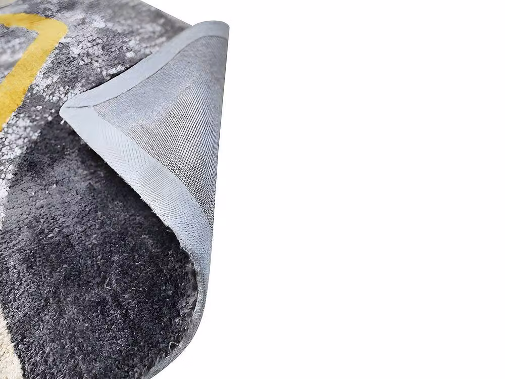 Vente-unique PICADILLY Contemporary Abstract Rug in Grey, Black, Gold and Anthracite, W: 160 cm, D: 230 cm – 5