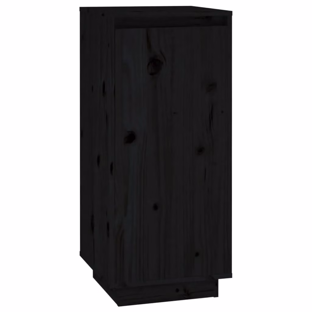 Berkfield Home Black Solid Wood Pine Shoe Cabinet W/D/H: 35 x 35 x 80 cm – 2