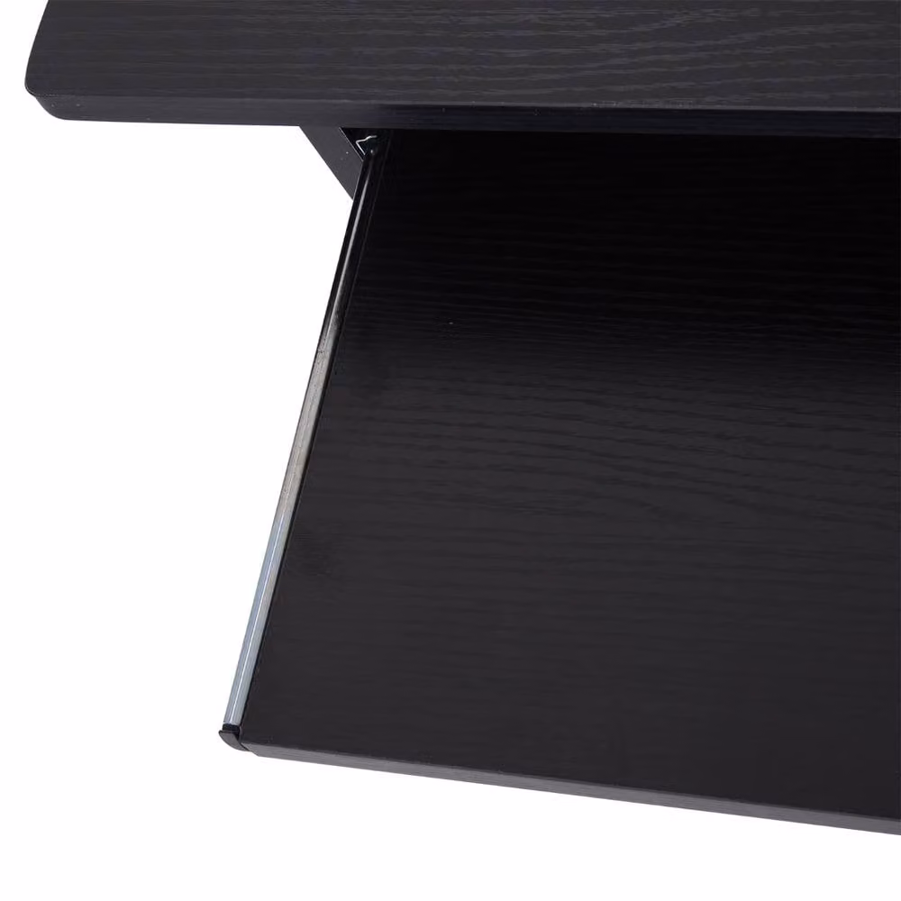 Rolipo Compact Computer Desk with Keyboard Tray and Storage Shelf in Black – 8