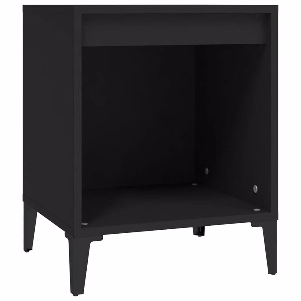 Berkfield Home Set of 2 Black Modern Bedside Cabinets, W/D/H: 40 x 35 x 50 cm – 5