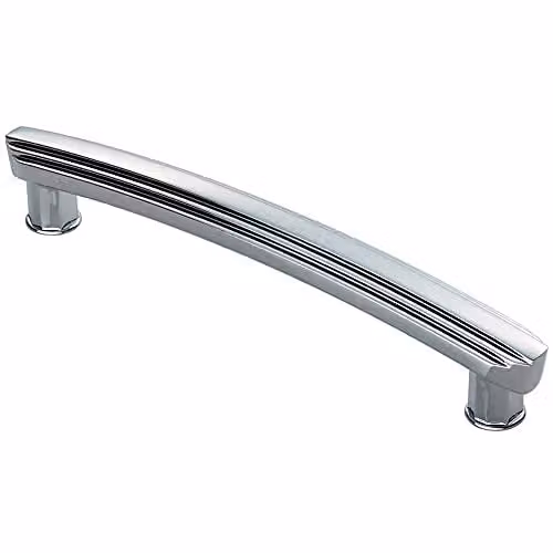 Loops Ridge Design Curved Bow Cabinet Pull Handle in Polished Chrome, 160mm Fixing Centres