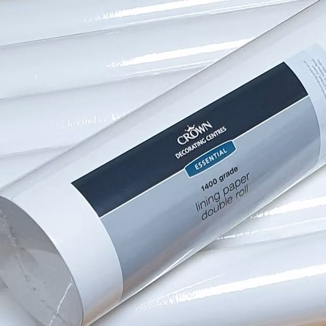 Erfurt Plain Lining Paper Wallpaper, White and Grey, Roll, W: 56 cm x L: 20 m
