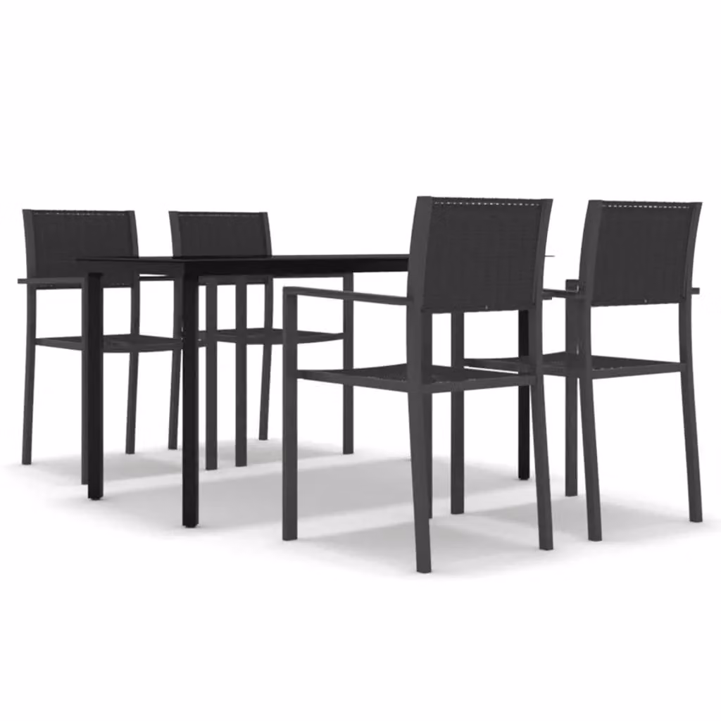 Berkfield Home 5 Piece Garden Dining Set in Black – 2