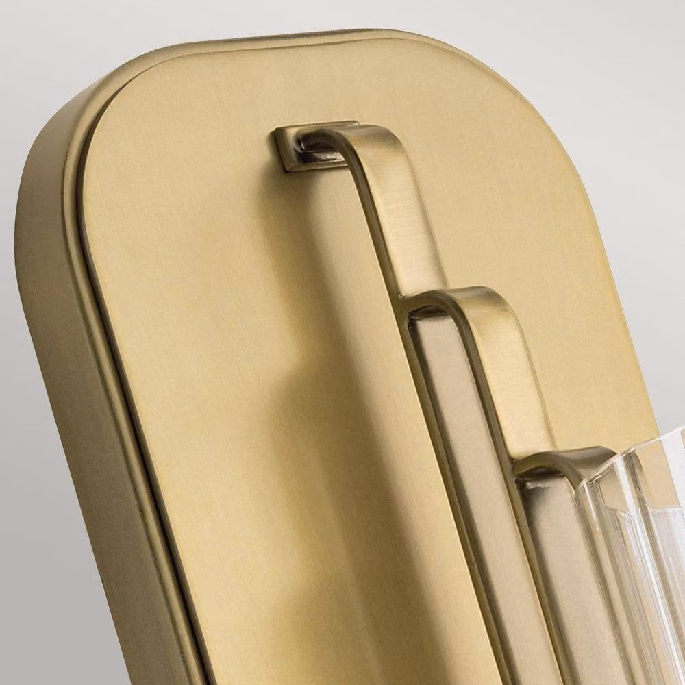 Kichler Kimrose Art Deco Wall Lamp in Brushed Natural Brass and Transparent Glass – 2