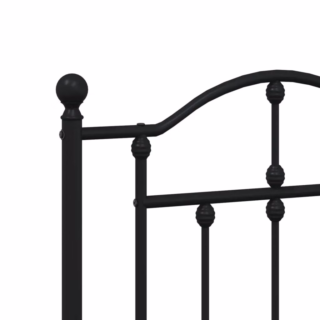Berkfield Home Classic Metal Headboard in Black, Width: 120 cm – 3