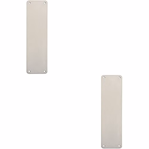 Loops 2 Pack Plain Door Finger Plate in Satin Stainless Steel, W: 30 cm, H: 7.5 cm