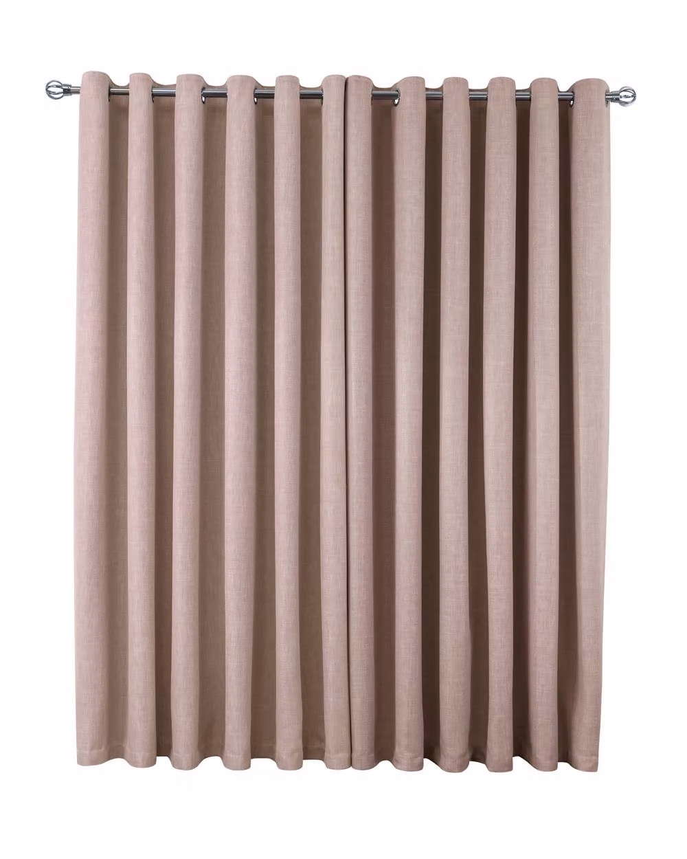 Smart Living Luxury Linen Look Eyelet Blackout Lined Curtains, 2 Panels, Pink, Width: 117 cm, Drop: 183 cm – 2