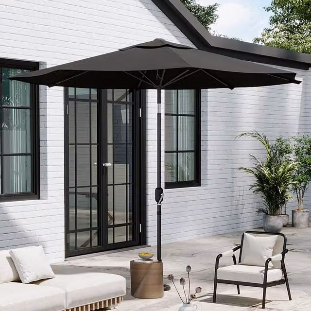 Breeins Large Rotating Outdoor Parasol, Black, Diameter: 300 cm