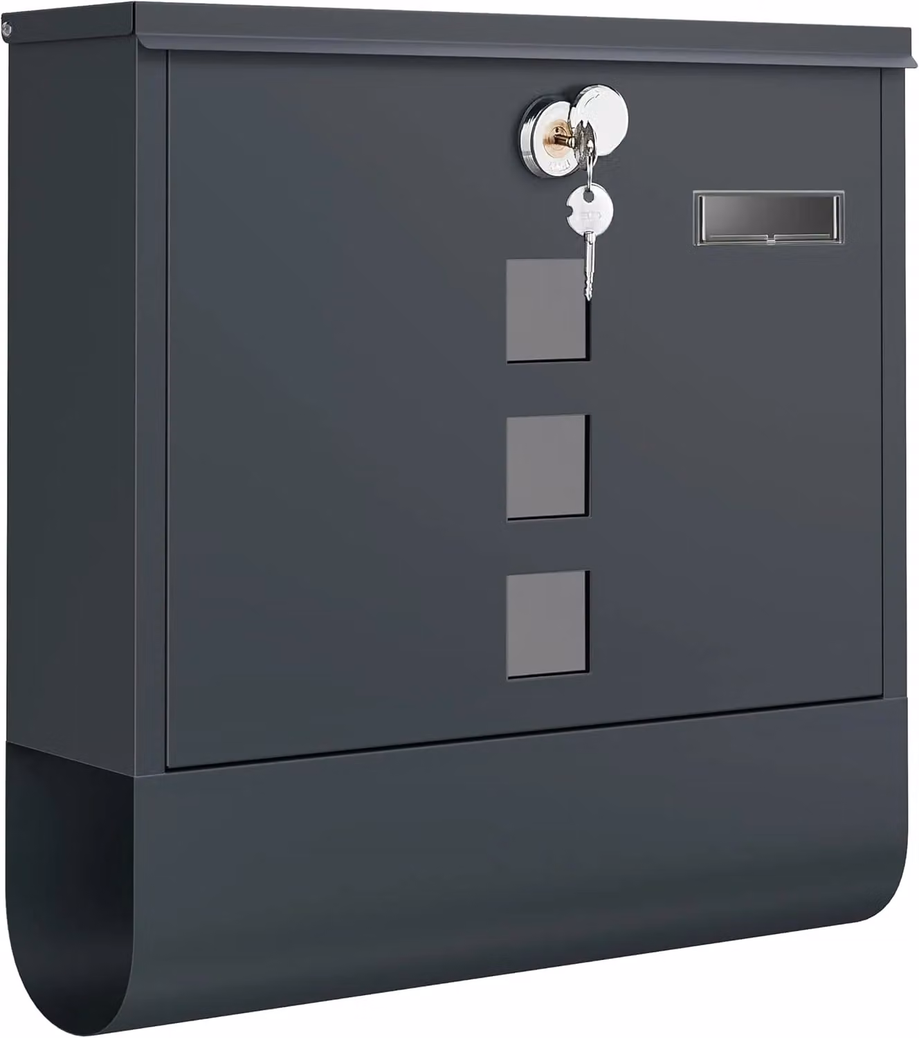 SONGMICS Wall Mounted Steel Letterbox in Grey – 6