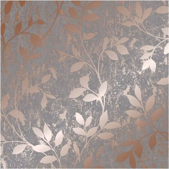 Graham & Brown Superfresco Milan Trail Floral Rose Gold Wallpaper, Width: 52 cm