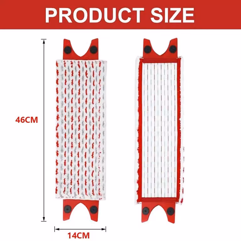 Kelvenix 4-Piece Red Microfiber Mop Replacement Head Refill Pads
