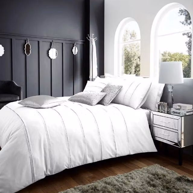 Luxury Plain White Polycotton Blend Duvet Cover and Pillowcase Set