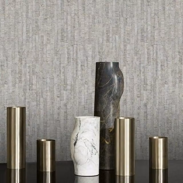 Rasch Montado Abstract Cork Effect Textured Wallpaper in Grey and Gold
