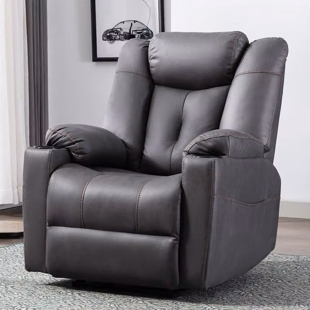 More4Homes Afton Electric Fabric Auto Recliner USB Lounge Chair in Grey