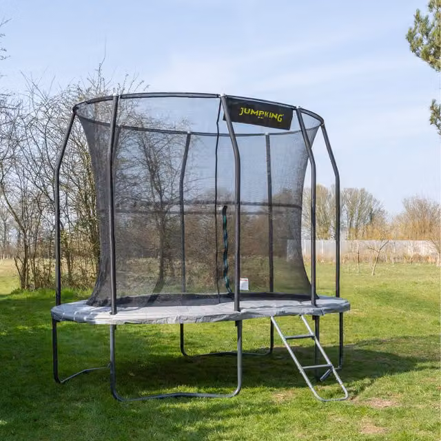 JumpKing Oval Combo Pro Trampoline in Grey