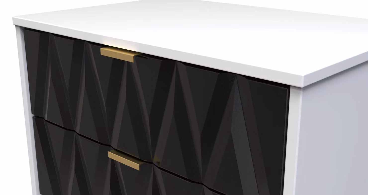 2 U Dallas 3 Drawer Midi Sideboard in Black and Gold – 3