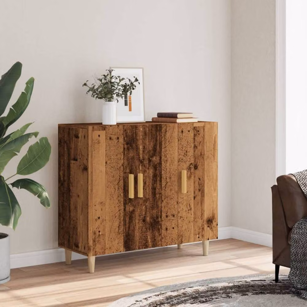 Berkfield Home Old Wood Sideboard in Brown, W/D/H: 90 x 34 x 80 cm – 3