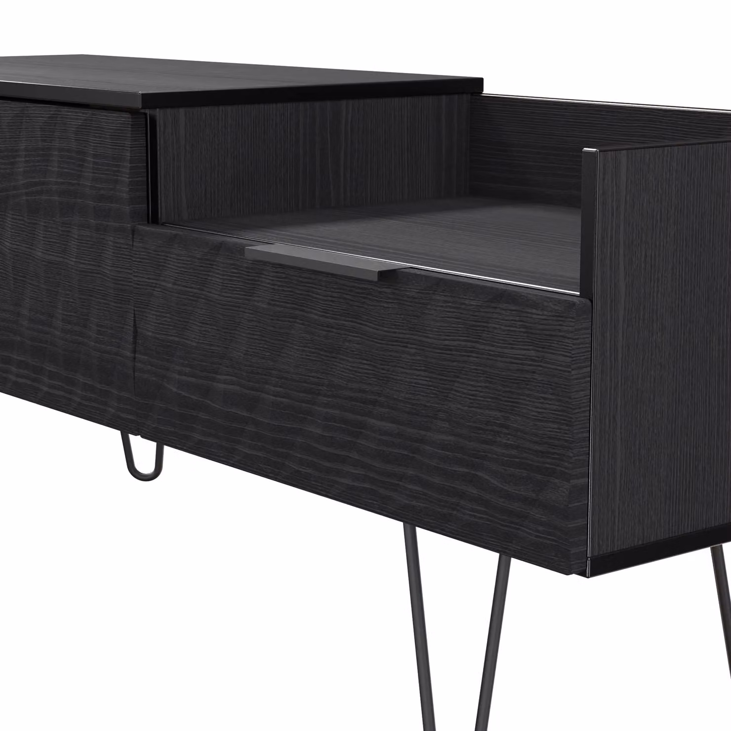 2 U Islay Ready Assembled Modern 2 Drawer Coffee TV Unit in Black – 3