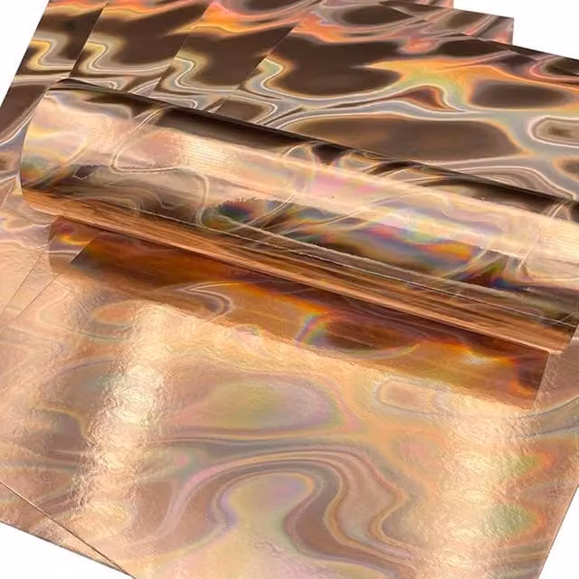 Syntego Pack of 5 Rose Gold Lava Mirri A4 Glossy Construction Paper Cards