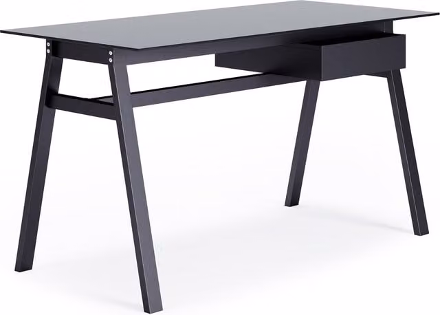 Alphason Richmond Modern Lacquered Writing Desk with Drawer Unit in Black