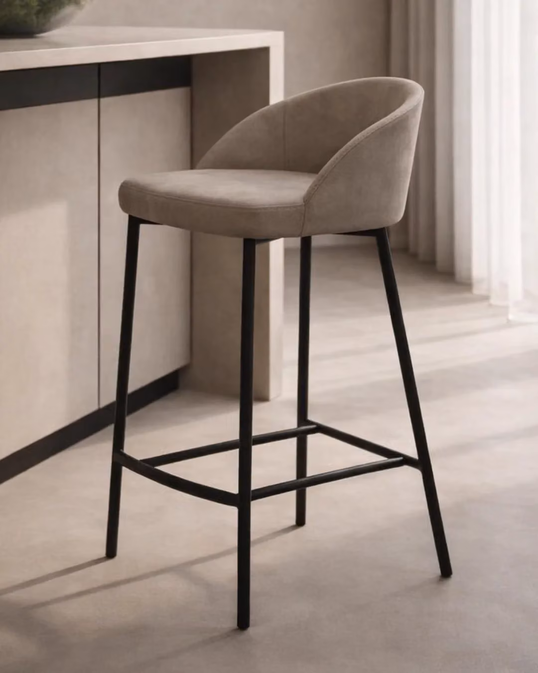Tommy Franks Tux Counter Stool in Beige and Black
