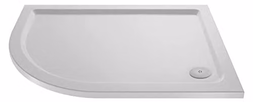 nuie NSR112 Matt White Slip Resistant Left Hand Offset Quadrant Shower Tray, W: 120 cm, D: 80 cm