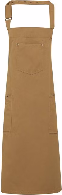 Premier Chino Cotton Bib Apron in Beige