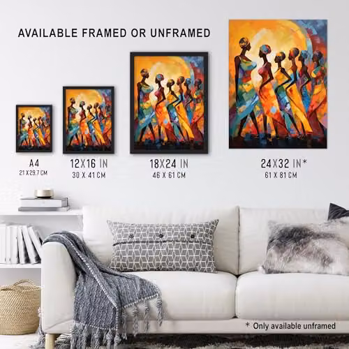 Artery8 African Cultural Dance Tribal Traditional Music Unframed Paper Wall Art Poster, Multicolour, W: 30.5 cm, H: 41.0 cm – 3