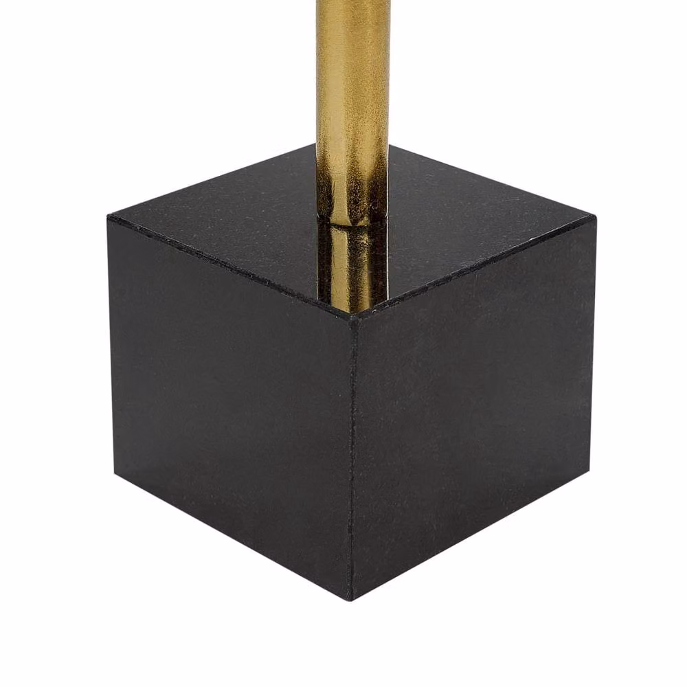 Wyld and Coco Gold Round Aluminium Side Table with Black Marble Base, W/D/H: 30 x 30 x 54 cm – 4