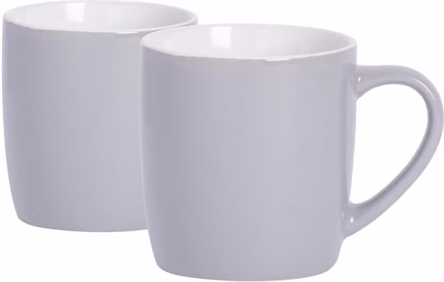 Argon Tableware Grey Stoneware Coffee Mug, 340ml