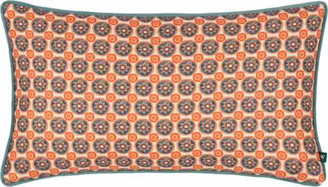 Make It A Home Onika Rectangular Geometric Cushion in Blue and Multicolour