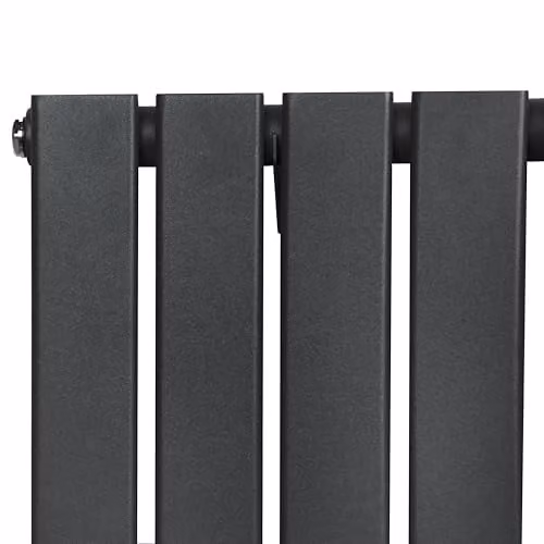 Monster Shop Anthracite Grey Single Column Vertical Radiator with Chrome Thermostatic Radiator Valve Set, H: 160 cm, W: 42 cm – 2