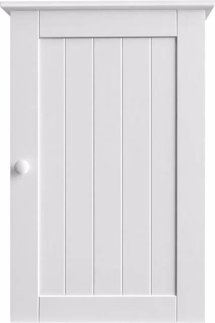 KORVIXA Single Door White Wall Mounted Bathroom Cabinet W: 60 cm, H: 60 cm