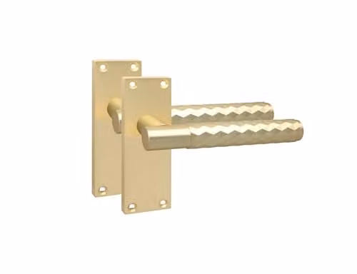 Golden Grace Victorian T-Bar Door Handle Set in Satin Brass, 1 Pair