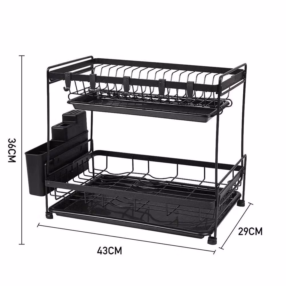 EONLION 2 Tier Black Metal Wire Kitchen Dish Rack – 2