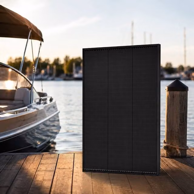 GWSOLAR 150W Monocrystalline PERC Solar Panel for 12V Battery Charging, Black
