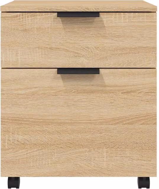 Berkfield Home Mobile File Cabinet with Castors in Sonoma Oak Light Brown, W/D/H: 45 x 38 x 54 cm