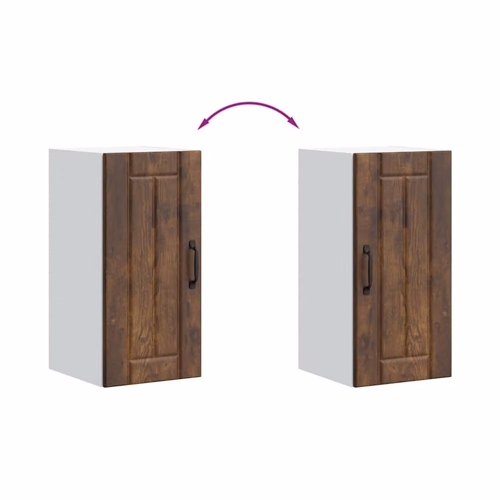 Berkfield Home Lucca Kitchen Wall Cabinet, Smoked Oak, Brown, W/D/H: 60 x 30 x 31 cm – 4