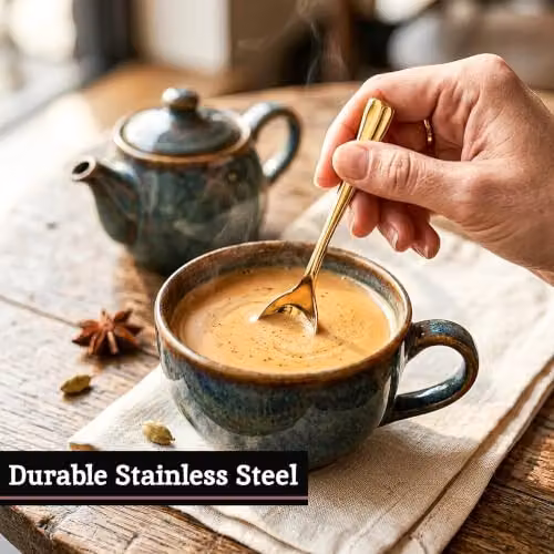 Orsina Set of 6 Gold Coated Stainless Steel Teaspoons – 3