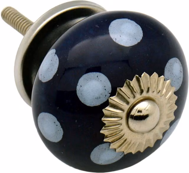 Nicola Spring Blue Polished Ceramic Cabinet Knobs, Pack of 24 – 1