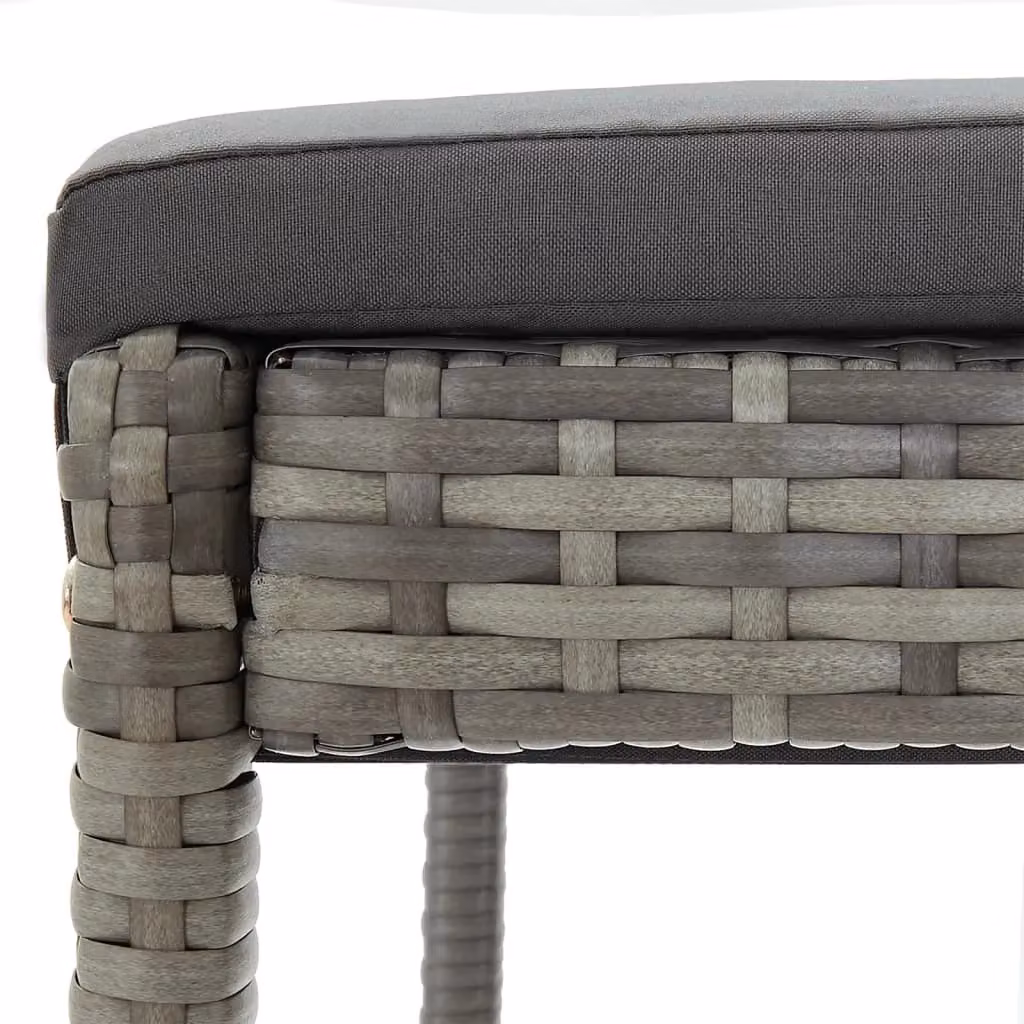 Berkfield Home 5 Piece Modern Garden Bar Set in Grey Acacia Wood and Poly Rattan – 4