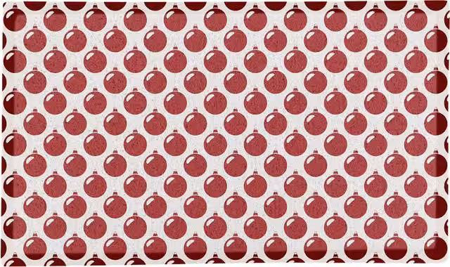 Artsy Mats Red Bauble Pattern Christmas Doormat, Weatherproof and Non-Slip, Indoor and Outdoor Use