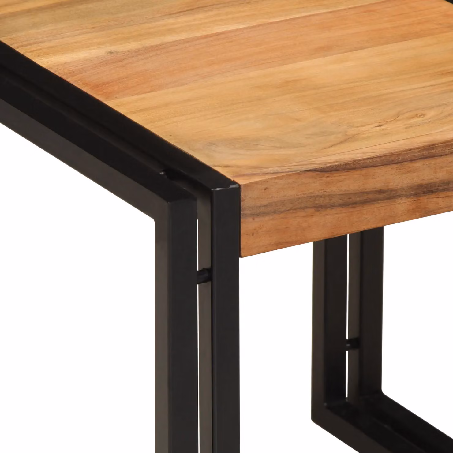 Berkfield Home Industrial Acacia Wood Coffee Table in Brown, W/D/H: 40 x 50 x 38 cm – 5