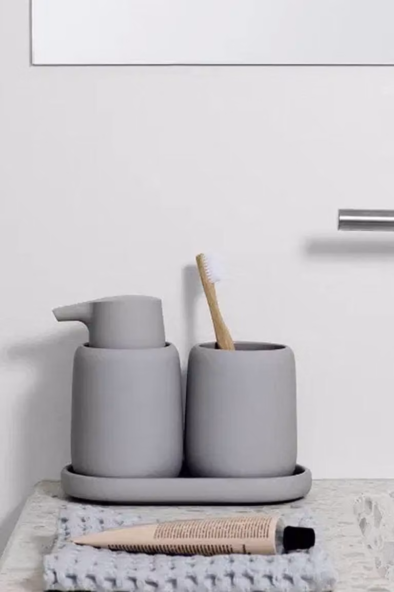 Blomus Sono Ceramic Toothbrush Tumbler, 300ml, Grey