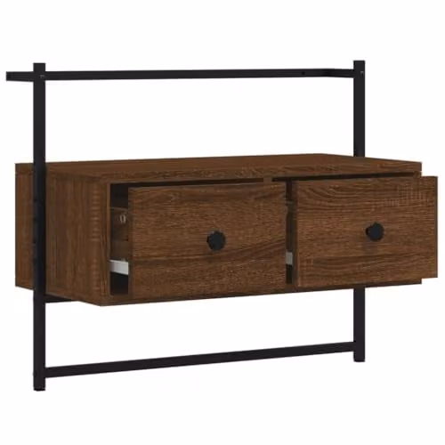 vidaXL Classic Wall-Mounted TV Cabinet in Black or Brown with Media Compartments