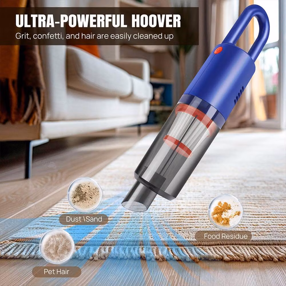 Kelvenix Rechargeable Handheld Car Vacuum Cleaner in Blue for Wet and Dry Use – 3