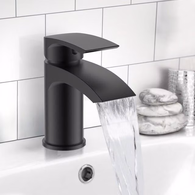 Nes Home Matt Black Mini Cloakroom Basin Mono Mixer Tap – 1