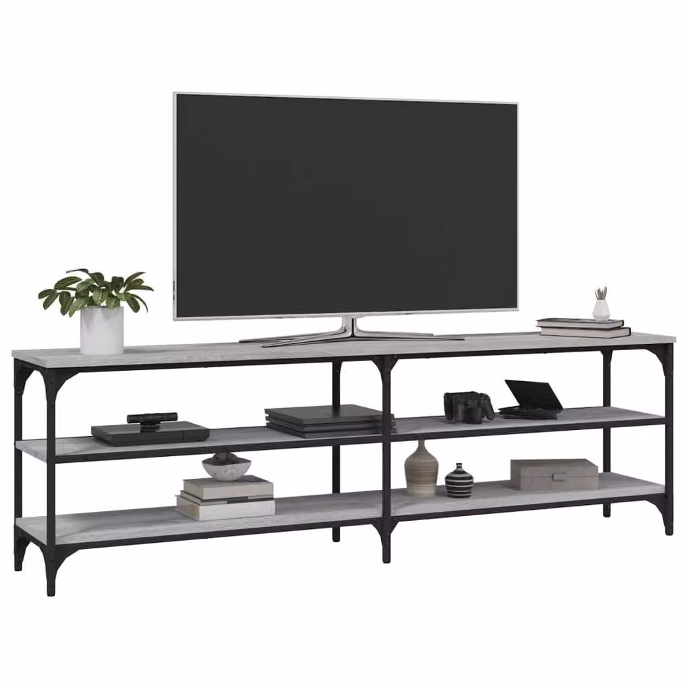 Berkfield Home Grey Sonoma TV Cabinet in Engineered Wood, W/D/H: 160 x 30 x 50 cm – 3