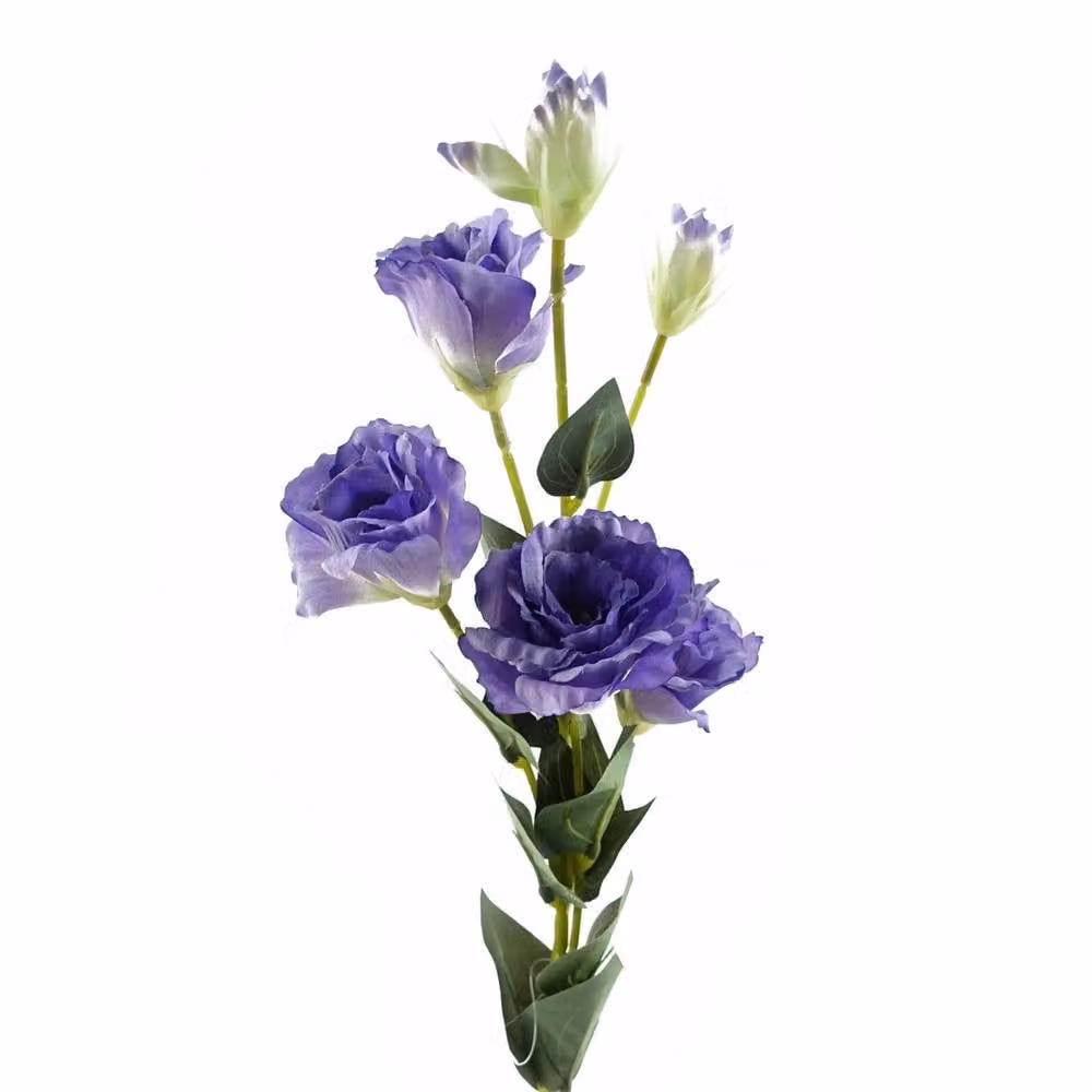 Leaf Pack of 6 Purple Artificial Wild Rose Stems with 36 Flowers, Height: 80 cm